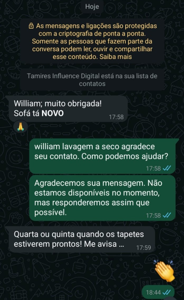 Depoimento de cliente sobre sofá renovado
